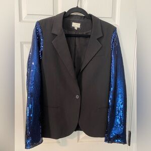 I Love H81 blue formal tuxedo sequin blazer jacket